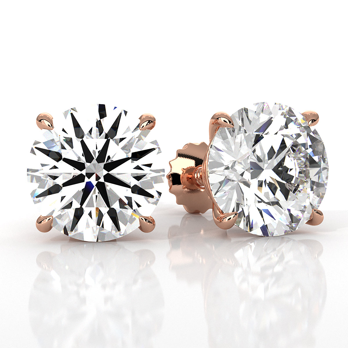 Elegant Round Lab Grown Diamond Stud Earrings | IGI Certified Brilliance & Timeless Sparkle
